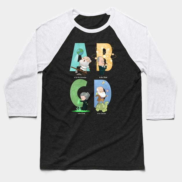 Science ABC Baseball T-Shirt by Queenmob